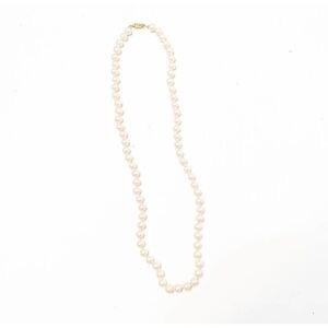 Vintage Faux Pearl Signed Marked Pat. P With Fish Hook & Box Clasp Gold Tone 25”